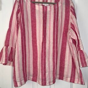 Charter Club Red and White Striped Blouse